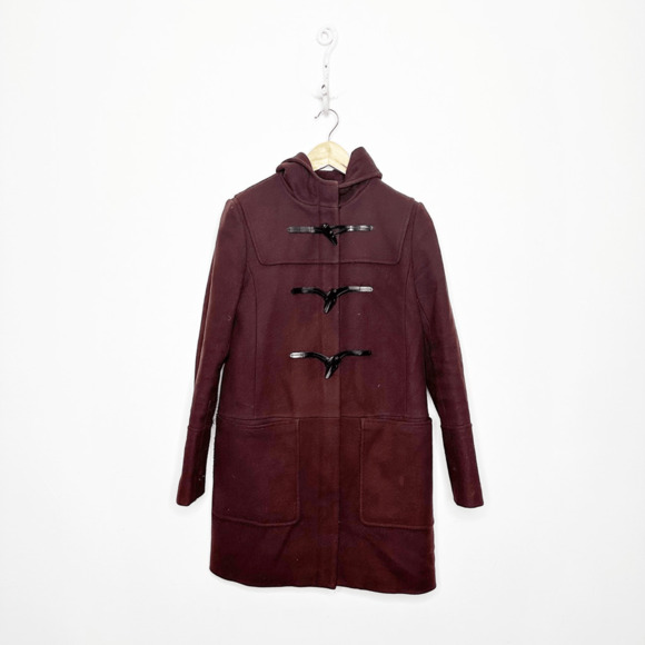 Theory Dessia Dearly Toggle Coat Burgundy red wool cashmere women's size S small - Picture 1 of 6